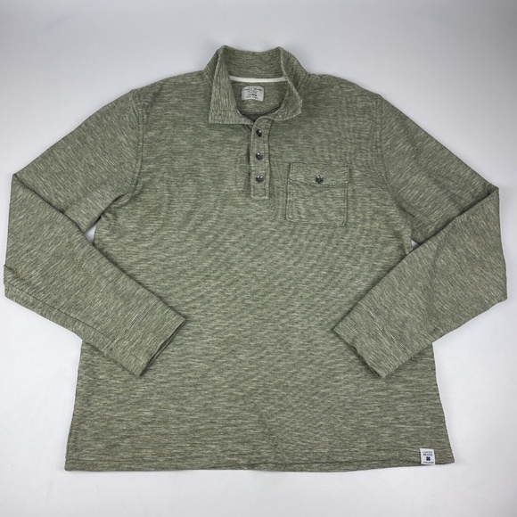 Lucky Brand Other - Lucky Brand Men's Size L Long Sleeve 1/4 Button Henley Light Sweater Sage Green